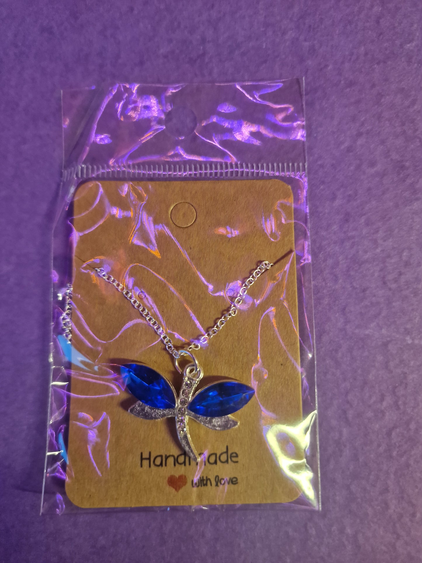 Dragonfly Necklace (Dark Blue)