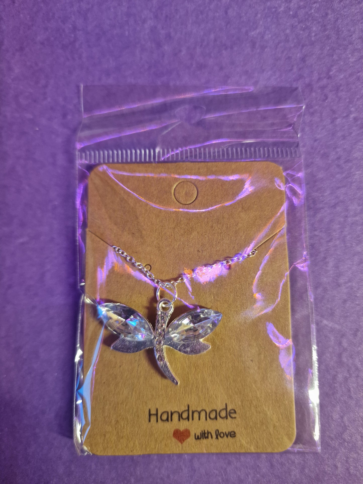Dragonfly Necklace (Clear)