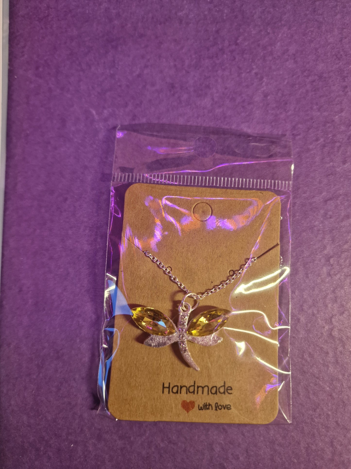 Dragonfly Necklace (Yellow)