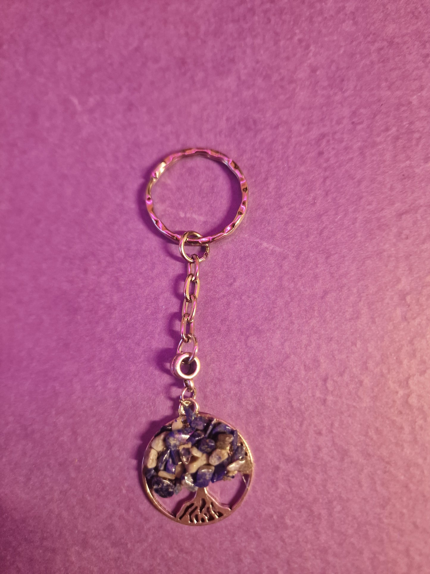 Lapis Lazuli Tree of Life Keyring