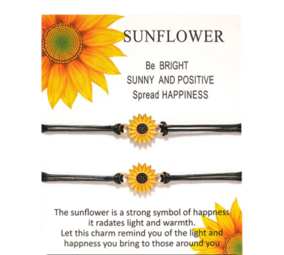 Sunflower Friendship Braclets x2