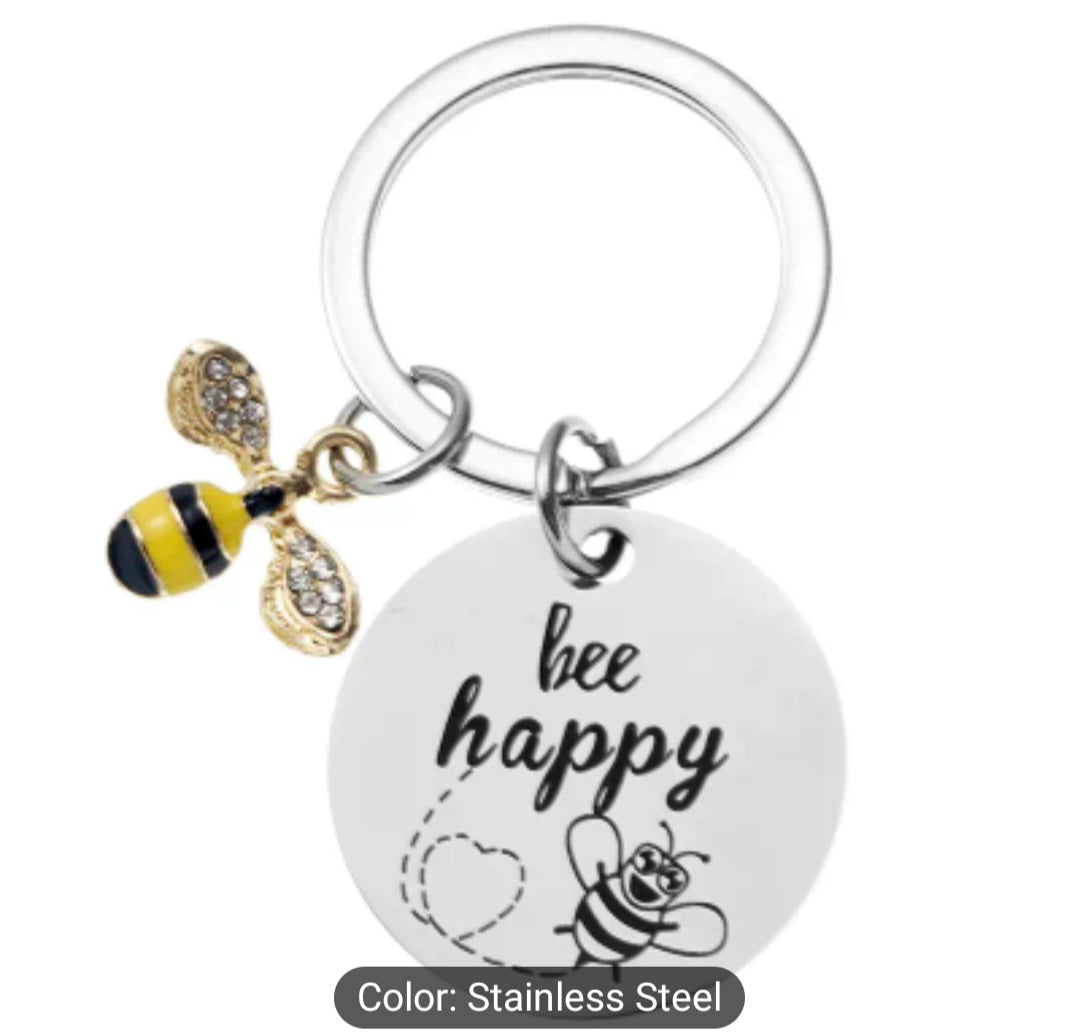Bee Happy Keyring