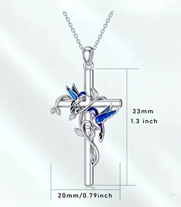 Hummingbird Cross Necklace