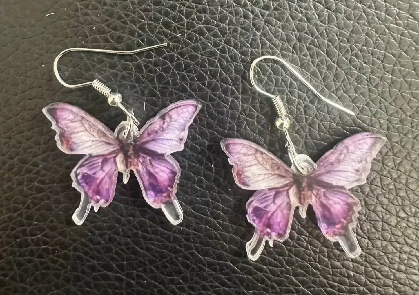 Purle Butterfly Drop Earrings