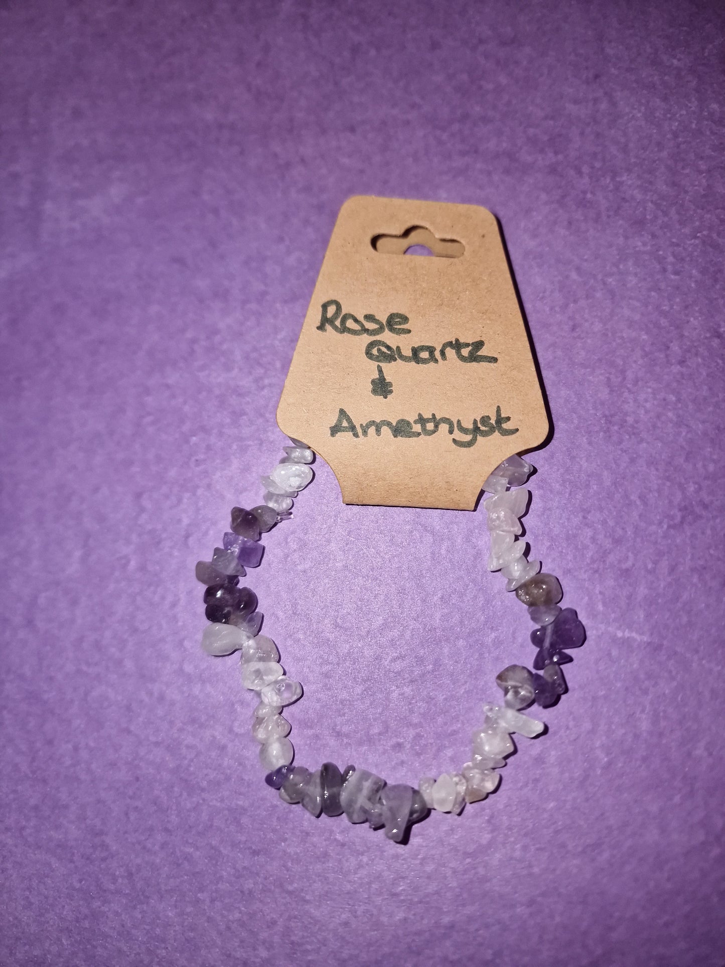 Rose Quartz & Amethyst Crystal Bracelet