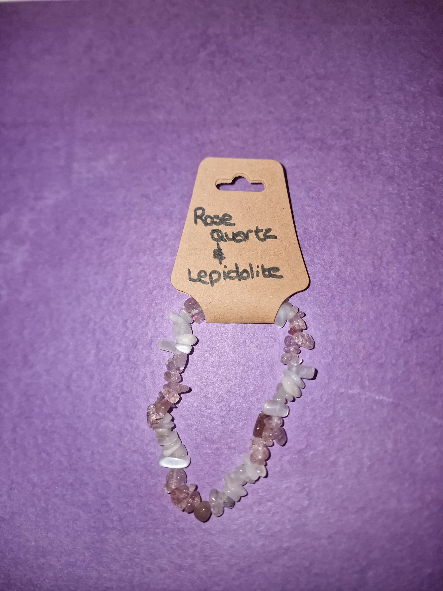 Rose Quartz & Lepidolite Crystal Bracelet