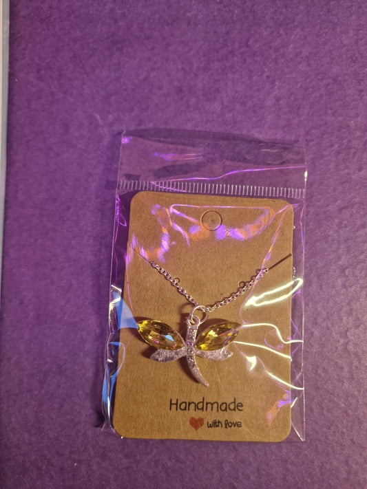 Dragonfly Necklace (Yellow)