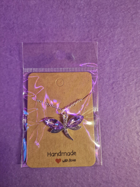Dragonfly Necklace (Purple)