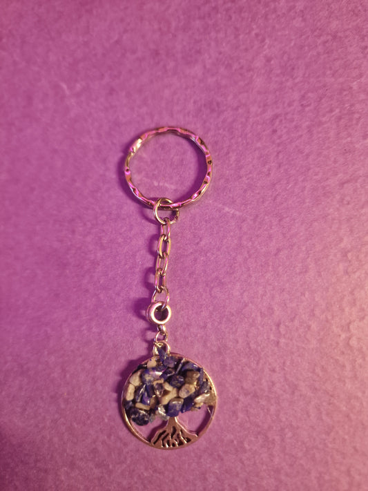 Lapis Lazuli Tree of Life Keyring