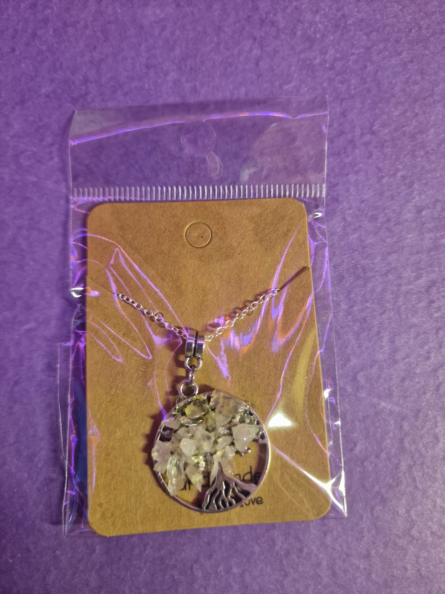 Rose Quartz Tree of Life Necklace