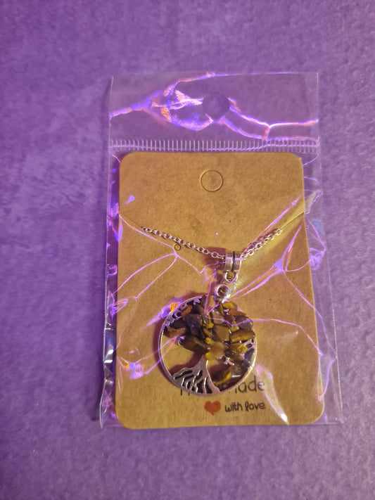 Tigers Eye Tree of Life Necklace