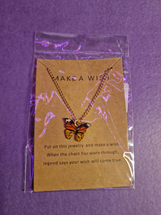 Butterfly Necklace (Orange)