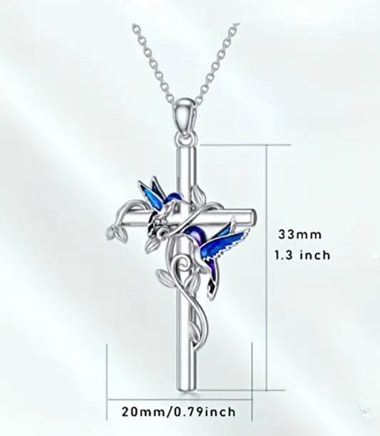 Hummingbird Cross Necklace