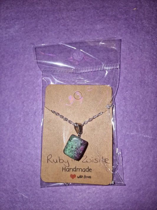 Ruby in Zoisite Crystal Necklace