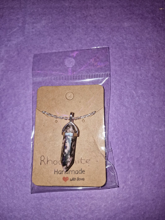 Rhodonite Crystal Necklace